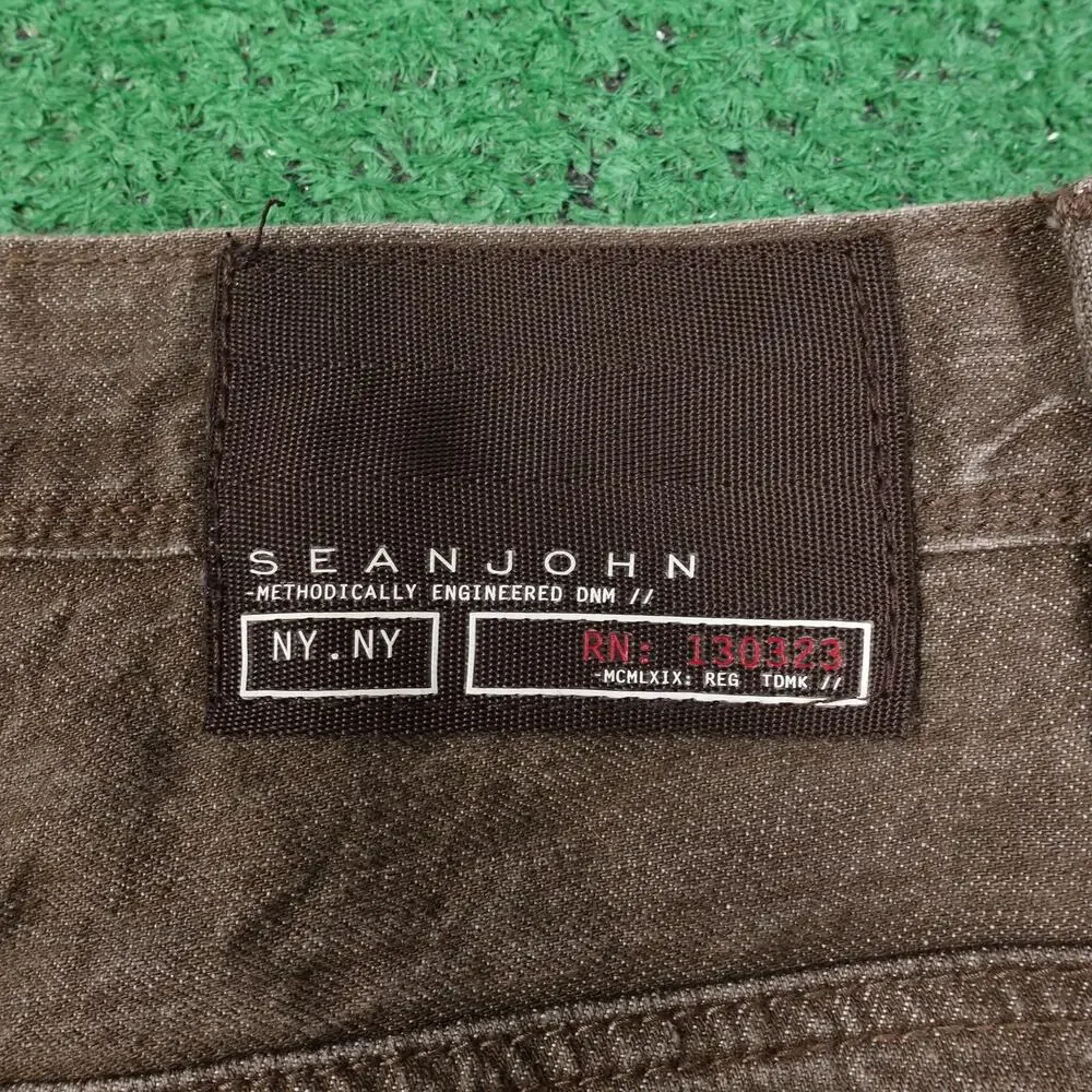 SEAN JOHN HAMILTON RELAXED FIT BROWN‎ POCKET FLAP JEANS MENS SIZE 34
